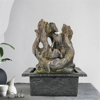 11" Indoor Tabletop Tree Trunk Water Fountain - Watnature 5 11" Indoor Tabletop Tree Trunk Water Fountain - Watnature - Image 3