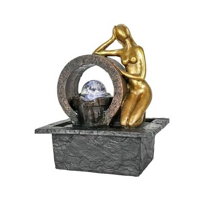 10.6" Indoor Tabletop Water Fountain with LED Light and Ball - Watnature 7 10.6" Indoor Tabletop Water Fountain with LED Light and Ball - Watnature - Image 5