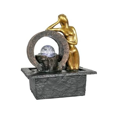 10.6" Indoor Tabletop Water Fountain with LED Light and Ball - Watnature 8 10.6" Indoor Tabletop Water Fountain with LED Light and Ball - Watnature - Image 6