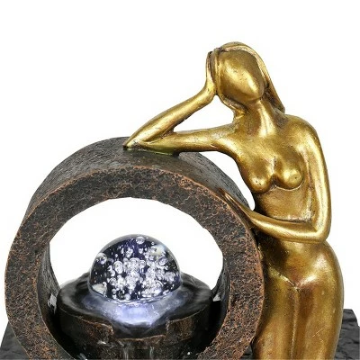 10.6" Indoor Tabletop Water Fountain with LED Light and Ball - Watnature 9 10.6" Indoor Tabletop Water Fountain with LED Light and Ball - Watnature - Image 7