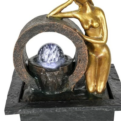 10.6" Indoor Tabletop Water Fountain with LED Light and Ball - Watnature 10 10.6" Indoor Tabletop Water Fountain with LED Light and Ball - Watnature - Image 8