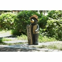 HI-LINE GIFT LTD 30" Polyresin Standing Bear with Welcome Sign Outdoor Statue Black - Hi-Line Gift -Cheap Garden Decor Store unnamed file 857