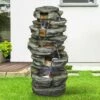 Watnature 15.3" 6-Tier Rock Water Fountain with LED Lights Gray -Cheap Garden Decor Store unnamed file 8619