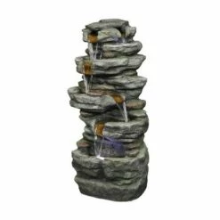 Watnature 15.3" 6-Tier Rock Water Fountain with LED Lights Gray -Cheap Garden Decor Store unnamed file 8623
