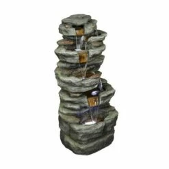 Watnature 15.3" 6-Tier Rock Water Fountain with LED Lights Gray -Cheap Garden Decor Store unnamed file 8624
