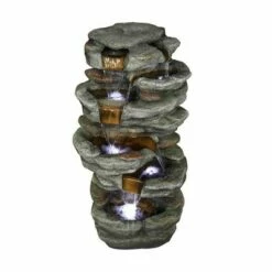 Watnature 15.3" 6-Tier Rock Water Fountain with LED Lights Gray -Cheap Garden Decor Store unnamed file 8625