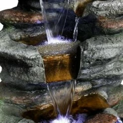 Watnature 15.3" 6-Tier Rock Water Fountain with LED Lights Gray -Cheap Garden Decor Store unnamed file 8627