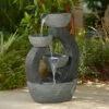 John Timberland Japanese Style Outdoor Floor Water Fountain with Light LED 31 1/2" High Gray Faux Stone Cascading Patio Backyard -Cheap Garden Decor Store unnamed file 8629