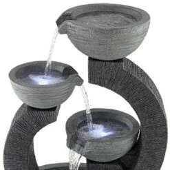 John Timberland Japanese Style Outdoor Floor Water Fountain with Light LED 31 1/2" High Gray Faux Stone Cascading Patio Backyard -Cheap Garden Decor Store unnamed file 8631