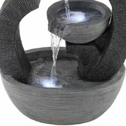 John Timberland Japanese Style Outdoor Floor Water Fountain with Light LED 31 1/2" High Gray Faux Stone Cascading Patio Backyard -Cheap Garden Decor Store unnamed file 8632