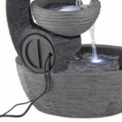 John Timberland Japanese Style Outdoor Floor Water Fountain with Light LED 31 1/2" High Gray Faux Stone Cascading Patio Backyard -Cheap Garden Decor Store unnamed file 8633