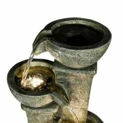 39.3" Outdoor 5-Tier Bowls Floor Cascading Fountain with LED Lights - Watnature -Cheap Garden Decor Store unnamed file 8677