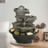 Watnature 11.4" 3-Tier Rock Fall Tabletop Zen Fountain with Crystal Ball Accent and LED Light Gray -Cheap Garden Decor Store unnamed file 8692