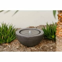 9.65" Sphere Indoor/Outdoor Water Fountain with LED Light - Gray - XBrand -Cheap Garden Decor Store unnamed file 8741