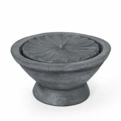 Gareth Outdoor Flower Bowl Fountain - Light Gray - Christopher Knight Home -Cheap Garden Decor Store unnamed file 8745