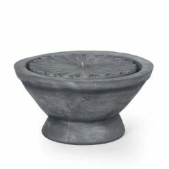 Gareth Outdoor Flower Bowl Fountain - Light Gray - Christopher Knight Home -Cheap Garden Decor Store unnamed file 8747