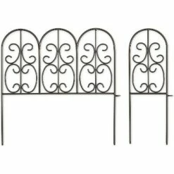 Plow & Hearth - Montebello Iron Garden Edging - Perfect for Garden Beds, Borders & Paths