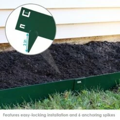 Sunnydaze Decor Sunnydaze Outdoor Lawn and Garden Heavy-Duty Steel Metal Flexible Landscape Edging Borders - 16' - Green - 5pk -Cheap Garden Decor Store unnamed file 8772