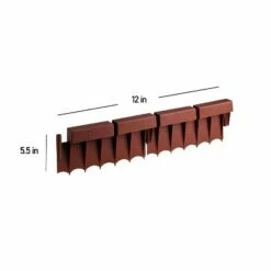 Suncast BBE10TC Interlocking No Dig Border Edging, 12 Inch Section, Brick Design & Resin Construction for Garden, Lawn, & Landscape Edging
