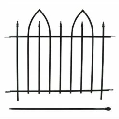 Sunnydaze Decor Sunnydaze Outdoor Lawn and Garden Metal Gothic Arch Style Decorative Border Fence Panel Set - 6' - Black - 2pk -Cheap Garden Decor Store unnamed file 8901