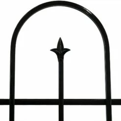 Sunnydaze Decor Sunnydaze Outdoor Lawn and Garden Metal Finial Topped Decorative Border Fence Panel Set - 8' - Black - 2pk -Cheap Garden Decor Store unnamed file 8908