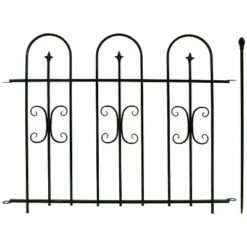 Sunnydaze Decor Sunnydaze Outdoor Lawn and Garden Metal Finial Topped Decorative Border Fence Panel Set - 8' - Black - 2pk -Cheap Garden Decor Store unnamed file 8912