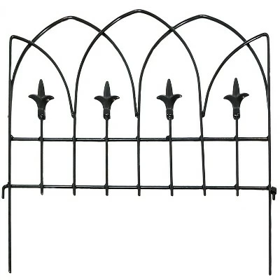 Sunnydaze Decor Sunnydaze Outdoor Lawn and Garden Metal Bayonne Style Decorative Border Fence Panel Set - 8' - Black - 5pk 5 Sunnydaze Decor Sunnydaze Outdoor Lawn and Garden Metal Bayonne Style Decorative Border Fence Panel Set - 8' - Black - 5pk - Image 3