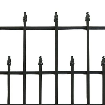 Sunnydaze Decor Sunnydaze Outdoor Lawn and Garden Metal Cambridge Style Decorative Border Fence Panel Set - 10' - Black - 5pk 4 Sunnydaze Decor Sunnydaze Outdoor Lawn and Garden Metal Cambridge Style Decorative Border Fence Panel Set - 10' - Black - 5pk - Image 2