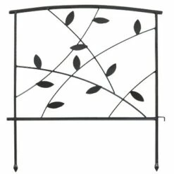 Sunnydaze Decor Sunnydaze Outdoor Lawn and Garden Metal Modern Leaves and Vines Decorative Border Fence Panel Set - 10' - Black - 5pk -Cheap Garden Decor Store unnamed file 8928