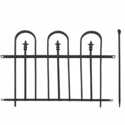 Sunnydaze Decor Sunnydaze Outdoor Lawn and Garden Metal Strasbourg Style Decorative Border Fence Panel and Posts Set - 6' - Black - 5pc -Cheap Garden Decor Store unnamed file 8935