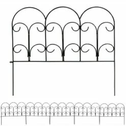 Sunnydaze Decor Sunnydaze Outdoor Lawn and Garden Metal Victorian Style Decorative Border Fence Panel Set - 7' - Black - 5pk -Cheap Garden Decor Store unnamed file 8945