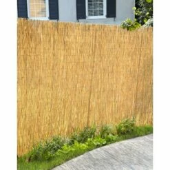 6' x 16' Unpeeled Reed Fence Natural - Gardenpath