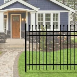 ALEKO ROME STYLE SELF UNASSEMBLED STEEL FENCE, 6' X 5' BLACK