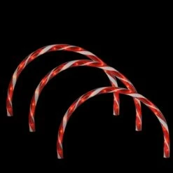 Northlight Set of 3 Candy Cane Arch Outdoor Christmas Pathway Markers