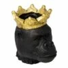 Resin Gorilla with Crown Figurine - Sagebrook Home Black