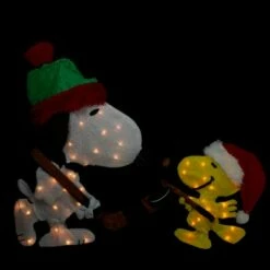 Northlight 28" Lighted Snoopy and Woodstock Play Hockey Outdoor Christmas Yard Decoration