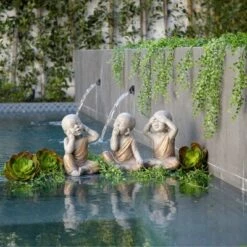 12" Polyresin Baby Monk Figurine Gray/Gold - Sagebrook Home -Cheap Garden Decor Store unnamed file 9125