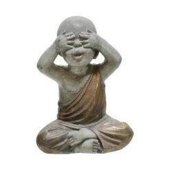 12" Polyresin Baby Monk Figurine Gray/Gold - Sagebrook Home -Cheap Garden Decor Store unnamed file 9127