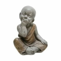 12" Polyresin Baby Monk Figurine Gray/Gold - Sagebrook Home -Cheap Garden Decor Store unnamed file 9128
