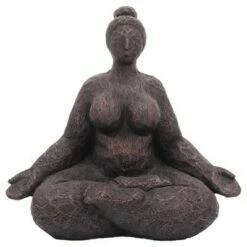 Sagebrook Home 26" Resin Sucasana Female Yoga Outdoor Statue Bronze