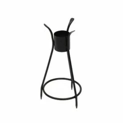 13.75" Iron Trestle III Spiked Gazing Globe Ball Stand Black Powder Coat Finish - ACHLA Designs