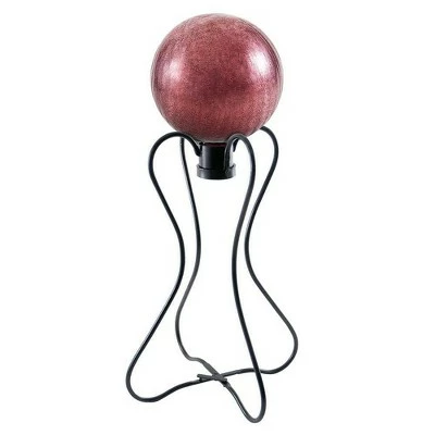 21.5" Iron Daffodil Gazing Globe Ball Stand Black Powder Coat Finish - ACHLA Designs 3 21.5" Iron Daffodil Gazing Globe Ball Stand Black Powder Coat Finish - ACHLA Designs