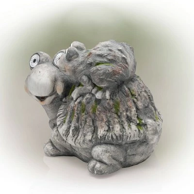 Alpine Corporation Alpine 11" Solar Turtles LED Light Magnesium Oxide Statue Brown 4 Alpine Corporation Alpine 11" Solar Turtles LED Light Magnesium Oxide Statue Brown - Image 2