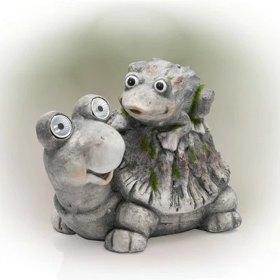 Alpine Corporation Alpine 11" Solar Turtles LED Light Magnesium Oxide Statue Brown 5 Alpine Corporation Alpine 11" Solar Turtles LED Light Magnesium Oxide Statue Brown - Image 3