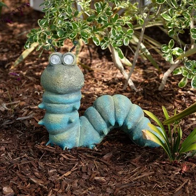 16" Solar Caterpillar Statue with LED Lights - Alpine Corporation 3 16" Solar Caterpillar Statue with LED Lights - Alpine Corporation