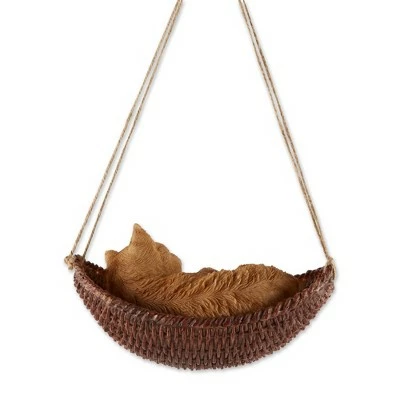 Zingz & Thingz Zingz & Thingz 9.25" Polyresin Napping Cat on Hammock Garden Figurine Brown 3 Zingz & Thingz Zingz & Thingz 9.25" Polyresin Napping Cat on Hammock Garden Figurine Brown