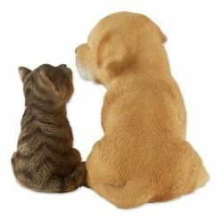 Zingz & Thingz Zingz & Thingz 5.5" Polyresin Best Buds Puppy and Kitten Garden Figurine Tan