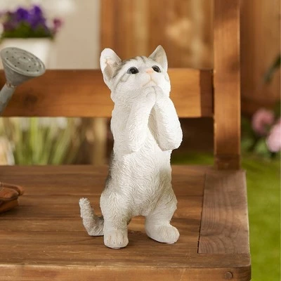 Zingz & Thingz Zingz & Thingz 9" Polyresin Pretty Please Cat Garden Figurine 5 Zingz & Thingz Zingz & Thingz 9" Polyresin Pretty Please Cat Garden Figurine - Image 4