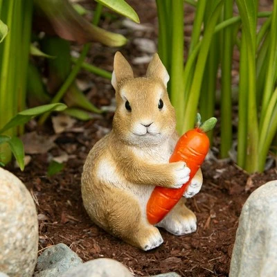 Zingz & Thingz Zingz & Thingz 5" Polyresin Bunny Hugging Carrot Garden Figurine Tan 3 Zingz & Thingz Zingz & Thingz 5" Polyresin Bunny Hugging Carrot Garden Figurine Tan - Image 2
