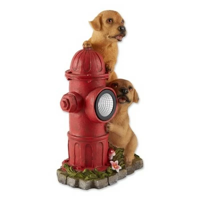 Zingz & Thingz Zingz & Thingz 12" Polyresin Dogs and Fire Hydrant Solar Statue Tan 3 Zingz & Thingz Zingz & Thingz 12" Polyresin Dogs and Fire Hydrant Solar Statue Tan